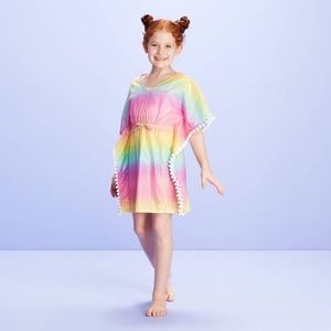 More than Magic girls’ swim cover ombré shimmer rainbow colors size L 10/12 NWT